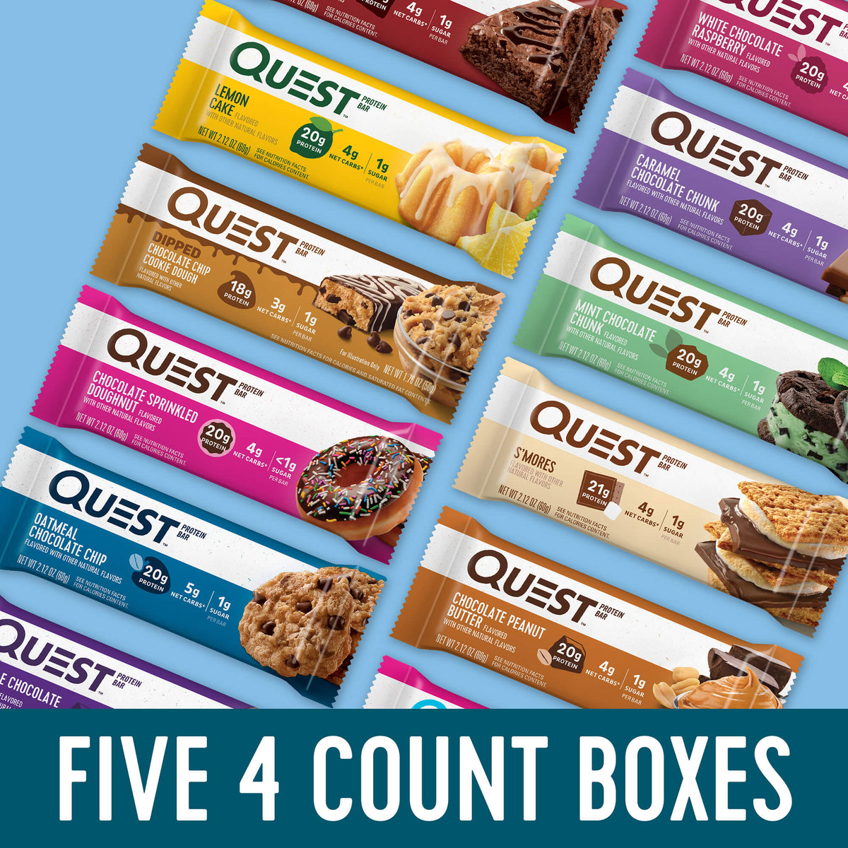 Small Protein Bar Bundle; 5 x 4ct. boxes - Save 5%