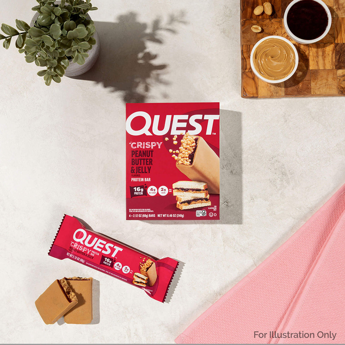 Peanut Butter & Jelly Crispy Hero Protein Bars